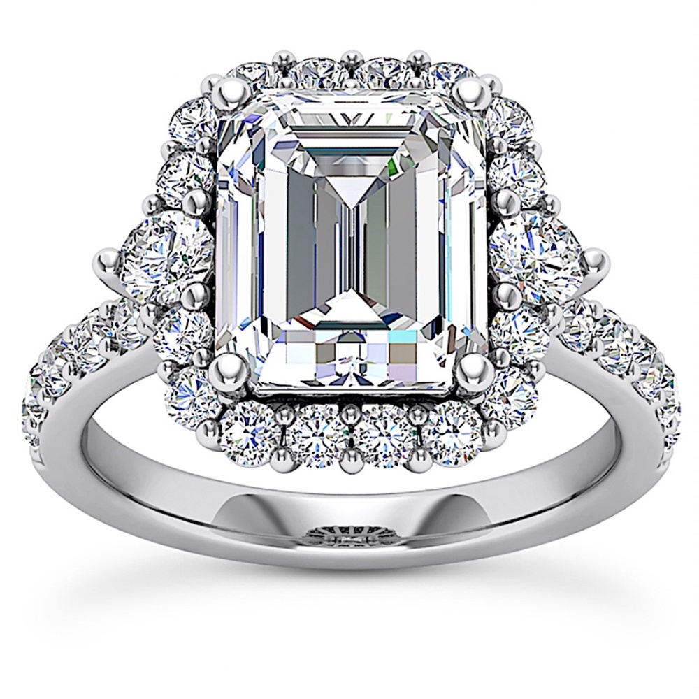 GIA certified 2.53ct Diamond Engagement Ring 18kt White Gold Any size Any shape